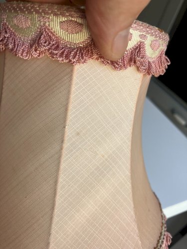 abat jour ancien  tissu galonne pour lampe de chevet vintage