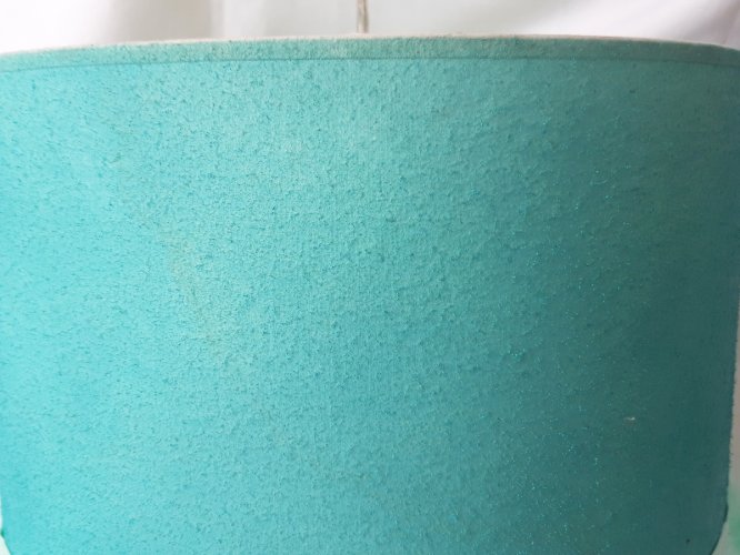 Abat-jour bleu-vert à plumes - Création pièce unique