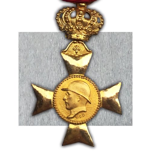 ABL : CROIX VÉTÉRANS 1909-1934 ALBERT 1ER - FISCH - 3 PALMES - ORIGINAL