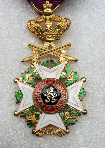 ABL : ORDRE DE LEOPOLD 1er OFFICIER AVEC GLAIVES XX ORIGINAL