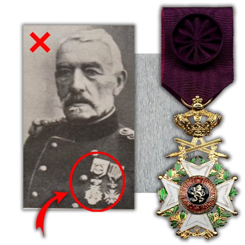 ABL : ORDRE DE LEOPOLD 1er OFFICIER AVEC GLAIVES XX ORIGINAL