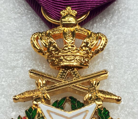 ABL : ORDRE DE LEOPOLD 1er OFFICIER AVEC GLAIVES XX ORIGINAL