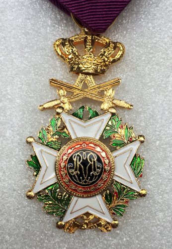 ABL : ORDRE DE LEOPOLD 1er OFFICIER AVEC GLAIVES XX ORIGINAL