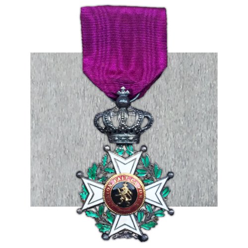 ABL : ORDRE DE LEOPOLD I CHEVALIER AVEC ÉCRIN J. PIRET NOMINATIF O.HARNET UNILINGUE OR WW1 ORIGINAL