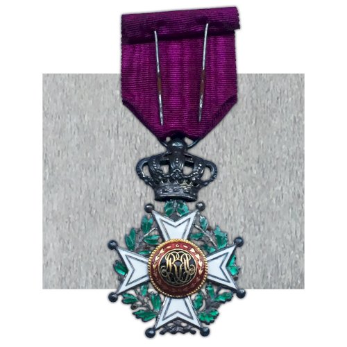 ABL : ORDRE DE LEOPOLD I CHEVALIER AVEC ÉCRIN J. PIRET NOMINATIF O.HARNET UNILINGUE OR WW1 ORIGINAL