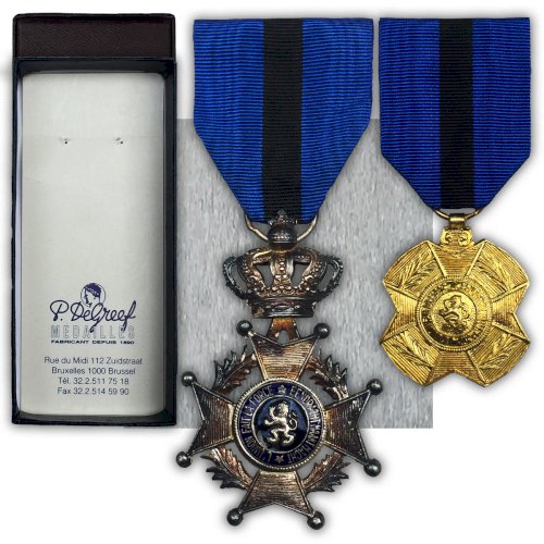 ABL : RARE 2 ORDRES LEOPOLD II MÉDAILLE D'OR + CHEVALIER - 2 DEVISES ORIGINAL
