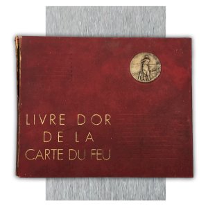 ABL RARE : LIVRE D'OR DE LA CARTE DU FEU WW1 ORIGINAL