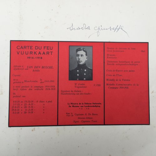 ABL RARE : LIVRE D'OR DE LA CARTE DU FEU WW1 ORIGINAL