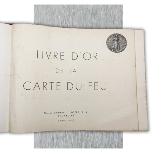 ABL RARE : LIVRE D'OR DE LA CARTE DU FEU WW1 ORIGINAL