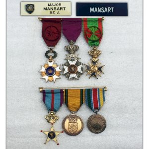 ABL : RARE LOT DOUBLE BARETTE NOMINATIVES BELGE MAJOR MANSART ORIGINAL