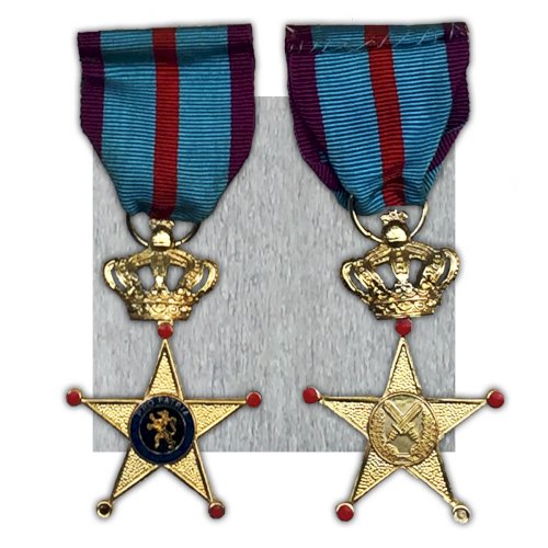 ABL : RARE LOT DOUBLE BARETTE NOMINATIVES BELGE MAJOR MANSART ORIGINAL