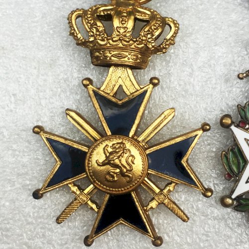 ABL : RARE LOT DOUBLE BARETTE NOMINATIVES BELGE MAJOR MANSART ORIGINAL