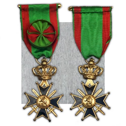 ABL : RARE LOT DOUBLE BARETTE NOMINATIVES BELGE MAJOR MANSART ORIGINAL