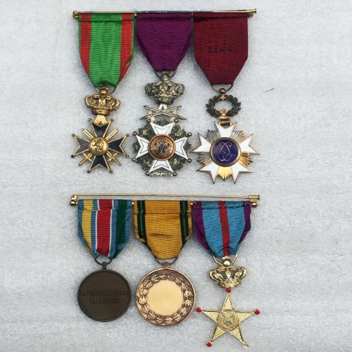 ABL : RARE LOT DOUBLE BARETTE NOMINATIVES BELGE MAJOR MANSART ORIGINAL