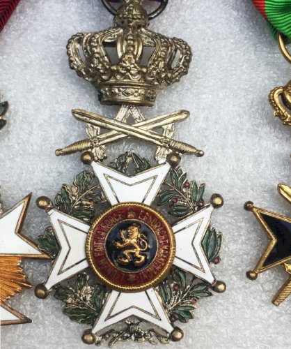 ABL : RARE LOT DOUBLE BARETTE NOMINATIVES BELGE MAJOR MANSART ORIGINAL