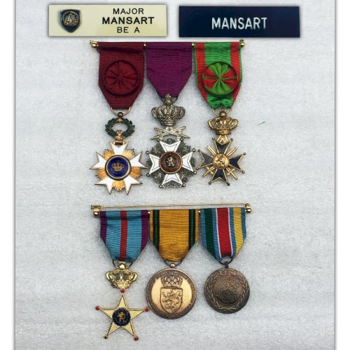 ABL : RARE LOT DOUBLE BARETTE NOMINATIVES BELGE MAJOR MANSART ORIGINAL