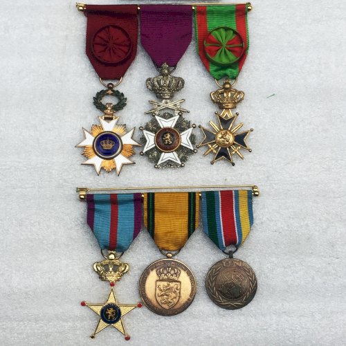 ABL : RARE LOT DOUBLE BARETTE NOMINATIVES BELGE MAJOR MANSART ORIGINAL