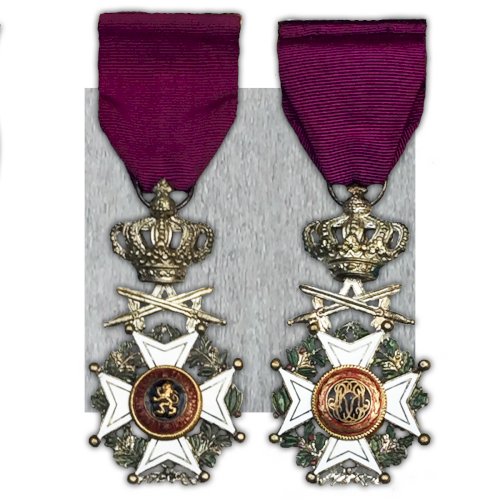 ABL : RARE LOT DOUBLE BARETTE NOMINATIVES BELGE MAJOR MANSART ORIGINAL