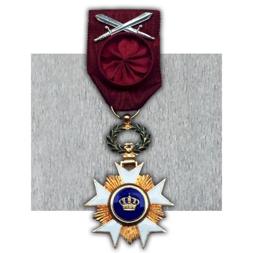 ABL : RARE OFFICIER AVEC ÉPÉES DE L'ORDRE DE LA COURONNE BELGE XX ORIGINAL