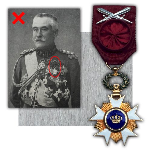 ABL : RARE OFFICIER AVEC ÉPÉES DE L'ORDRE DE LA COURONNE BELGE XX ORIGINAL