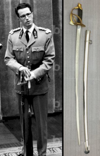 ABL : RARE SABRE BELGE LANCIER CAVALERIE M.1889 FLAMAND DEVISE EN FLAMAND BAUDOUIN ORIGINAL