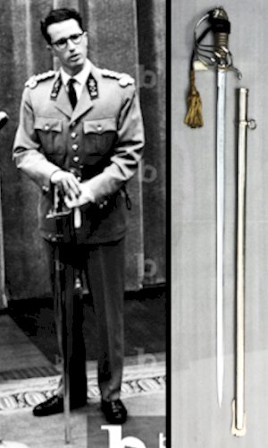 ABL : RARE SABRE BELGE OFF. SUPÉRIEUR / ROI BAUDOUIN '' POUR LE ROI ET LA PATRIE '' ORIGINAL