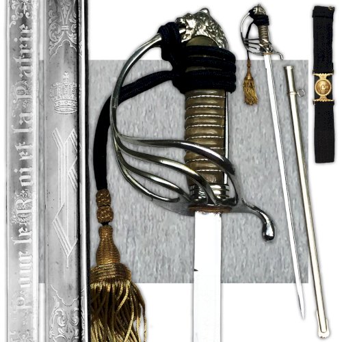 ABL : RARE SABRE BELGE OFF. SUPÉRIEUR / ROI BAUDOUIN '' POUR LE ROI ET LA PATRIE '' ORIGINAL