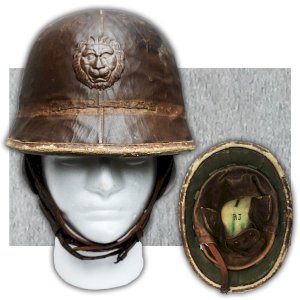 ABL: VERY RARE BELGIAN MOTORCYCLE HELMET M38 LEOPOLD III ORIGINAL