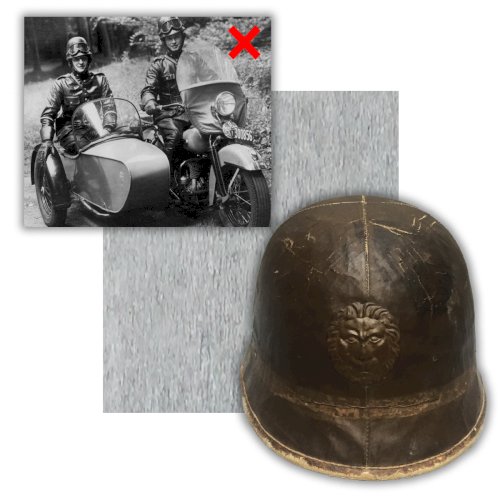 ABL : RARISSIME CASQUE DE MOTOCYCLISTE BELGE M38 LEOPOLD III ORIGINAL