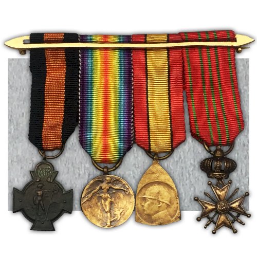 ABL : TRES RARE LOT CROIX D'YSER + MINIATURES WW1 ALBERT 1ER ORIGINAL