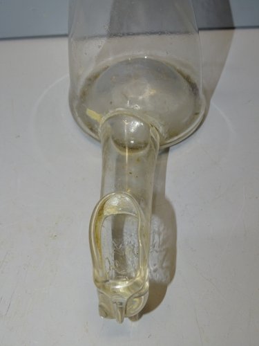 -ABREUVOIR POUR CAGE A OISEAU VERRE SOUFFLE XVIIIe COLLECTION VITRINE    D