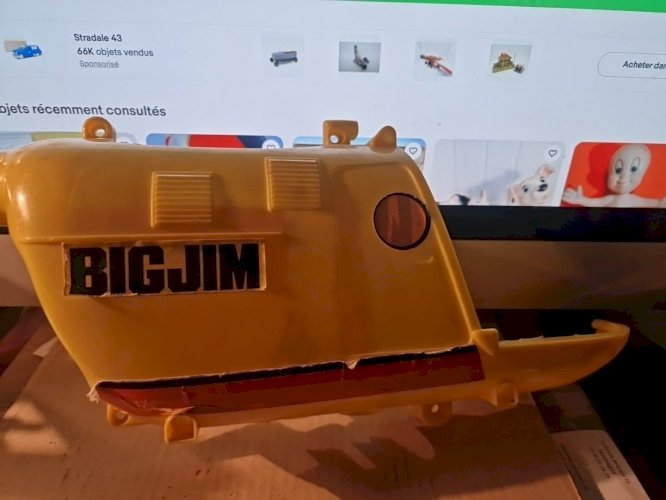 Accessoire big jim Mattel : Carlingue Côte Droit  Pour  hélicoptère Big Jim