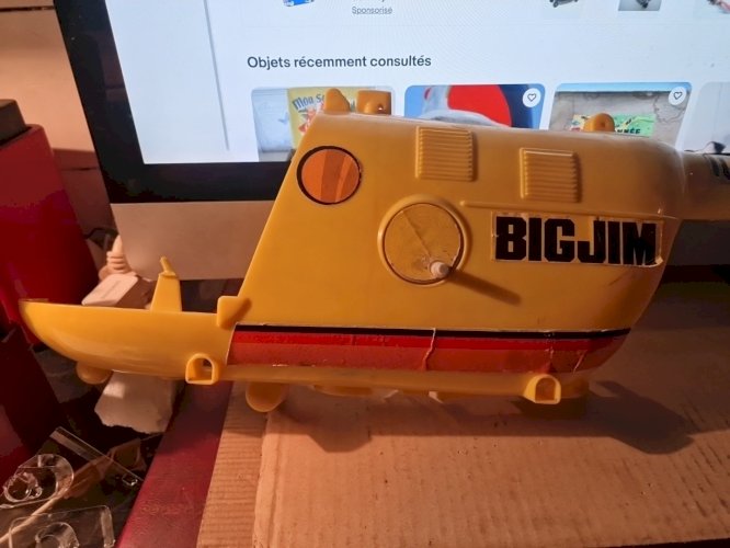 Accessoire big jim Mattel : Carlingue Côte Gauche Pour  hélicoptère Big Jim