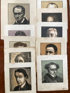 Achille Ouvré 10 gravures Baudelaire Ronsard Racine de Nerval Zola Chateaubriand Maupassant P Valéry J Romain A France 