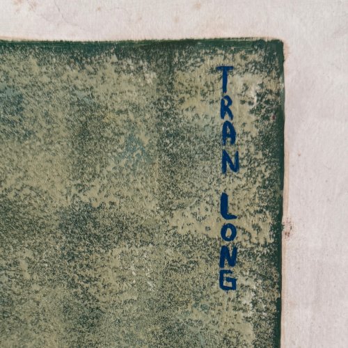 Acrylique sur papier joueur de flûte par Tran Long XXe A5757