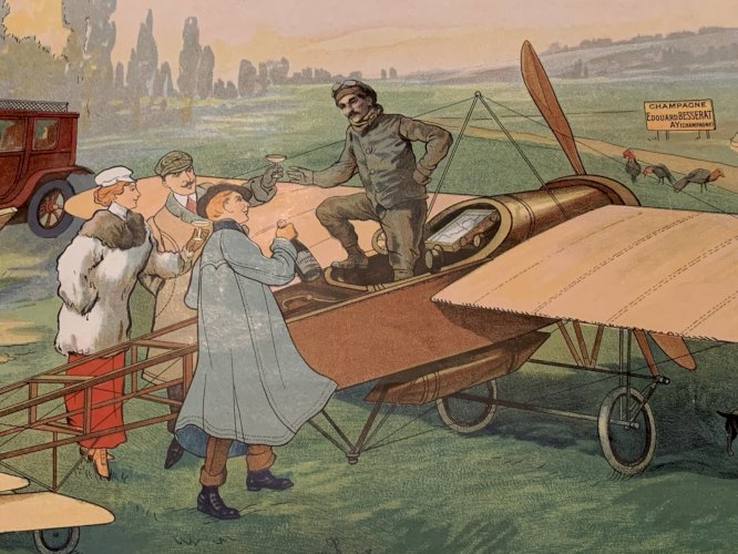 affiche ancienne 1910's Champagne Edouard Besserat AY Camis imprimerie