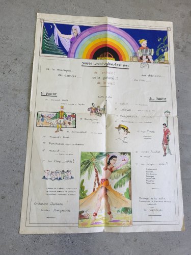 AFFICHE CLUB DE JEUNESSE SOIREE SAINT SYLVESTRE 1941 A L'AQUARELLE