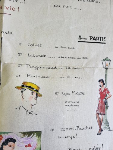 AFFICHE CLUB DE JEUNESSE SOIREE SAINT SYLVESTRE 1941 A L'AQUARELLE