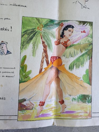 AFFICHE CLUB DE JEUNESSE SOIREE SAINT SYLVESTRE 1941 A L'AQUARELLE
