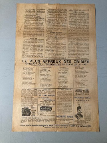 Affiche Crime Troppmann Assassin Sang Horreur Ferran Massacre Journal