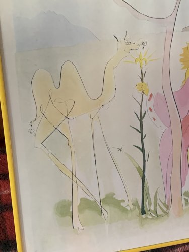 Affiche encadrée d'après Dali le roi et sa cour surréalisme