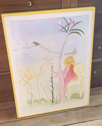 Affiche encadrée d'après Dali le roi et sa cour surréalisme