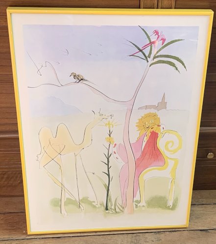 Affiche encadrée d'après Dali le roi et sa cour surréalisme