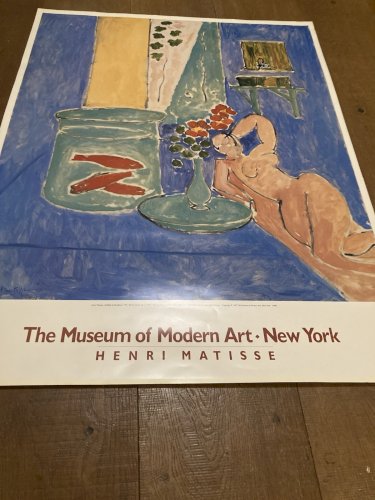 Affiche Exposition Henry Matisse Originale 1987 Poisson Rouge New York Art