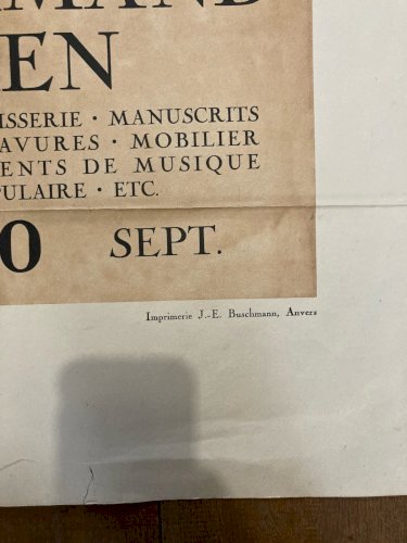 Affiche  Lithographie 1930 Art Flamant Gravure Centenaire Indépendance Belge