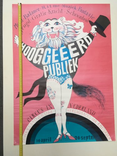 Affiche Musée Theatre Cirque Amsterdam De Nicolaas Wijnberg 1978