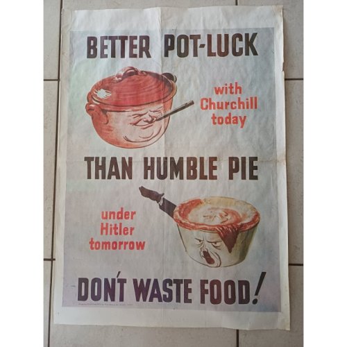 Affiche Originale Propagande Anglaise 39/45