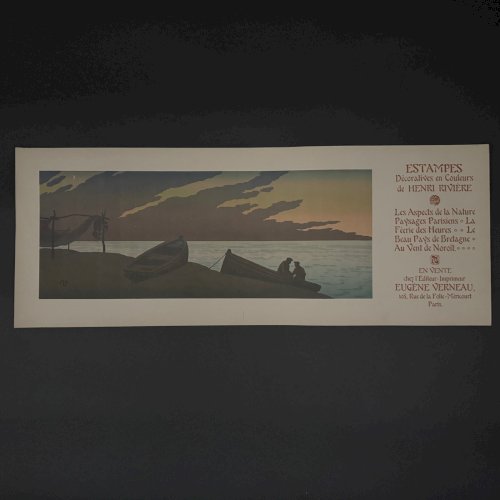 Affiche promotionnelle lithographie par Henri Rivière - Le Soir A5660