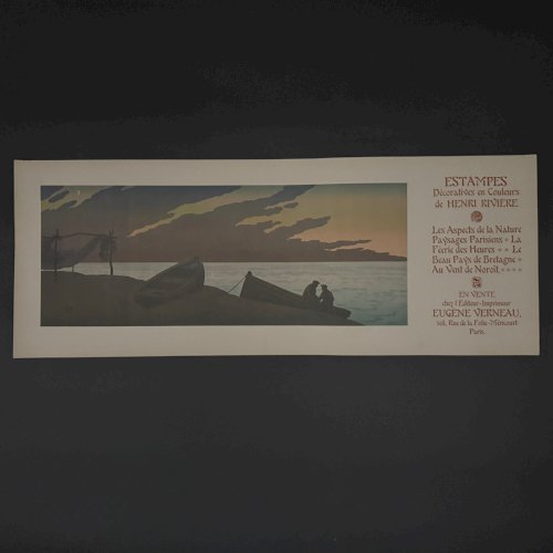 Affiche promotionnelle lithographie par Henri Rivière - Le Soir A5660