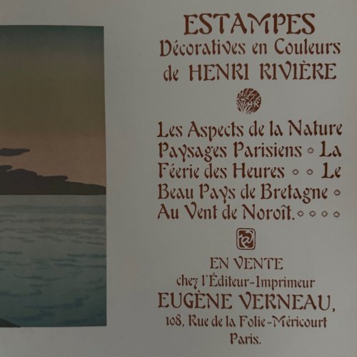 Affiche promotionnelle lithographie par Henri Rivière - Le Soir A5660